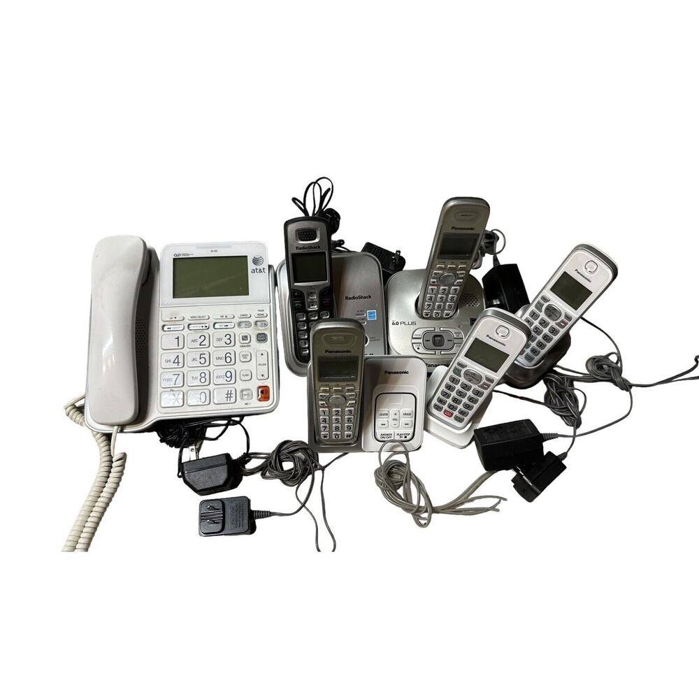 Panasonicโ AT&T RadioShack Cordless Phone Lot For Parts Untested READ NOTE